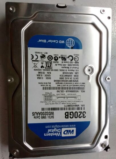 西数数据恢复WD3200AAJS-22L7A0台式机320GB硬盘，磁头损坏，开盘数据恢复成功