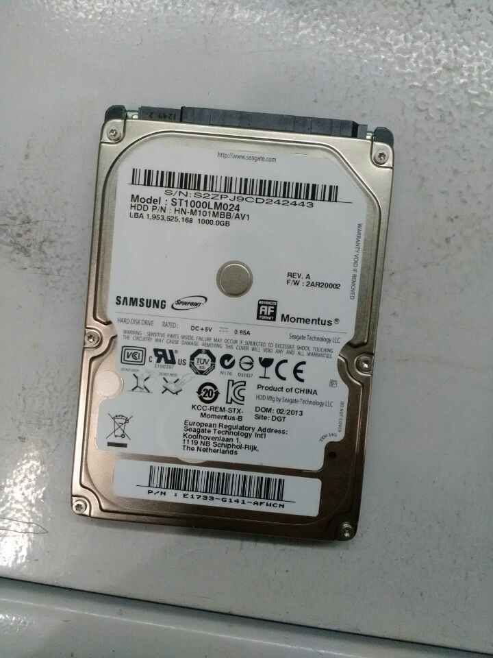 三星1TB USB3.0 ST1000LM024磁头损坏，开盘数据恢复成功