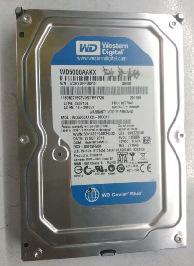 西数数据恢复WD5000AAKX-083CA1台式机500GB硬盘，磁头损坏，开盘数据恢复成功